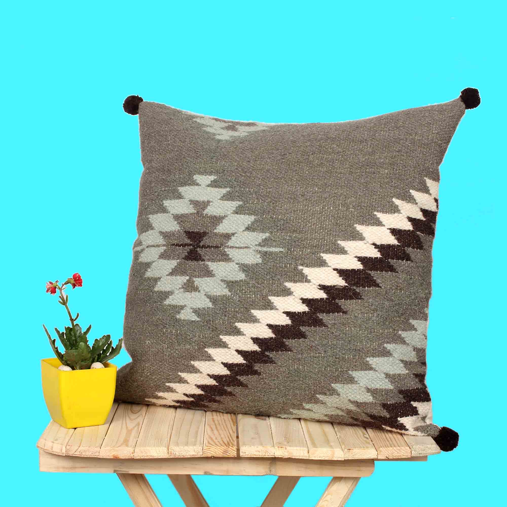 Multicolour 100% Cotton Jute Cushion Covers.