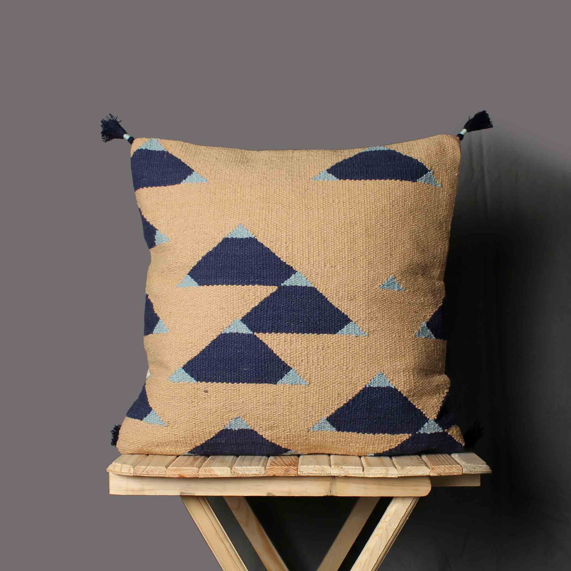 Multicolor Cotton Hand-Made Cushion Cover