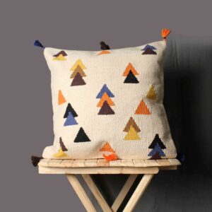 Multicolor Pure Cotton Hand-Made Cushion Cover