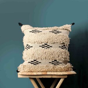 Handwoven Tufted Cushion Cover with Tassels
