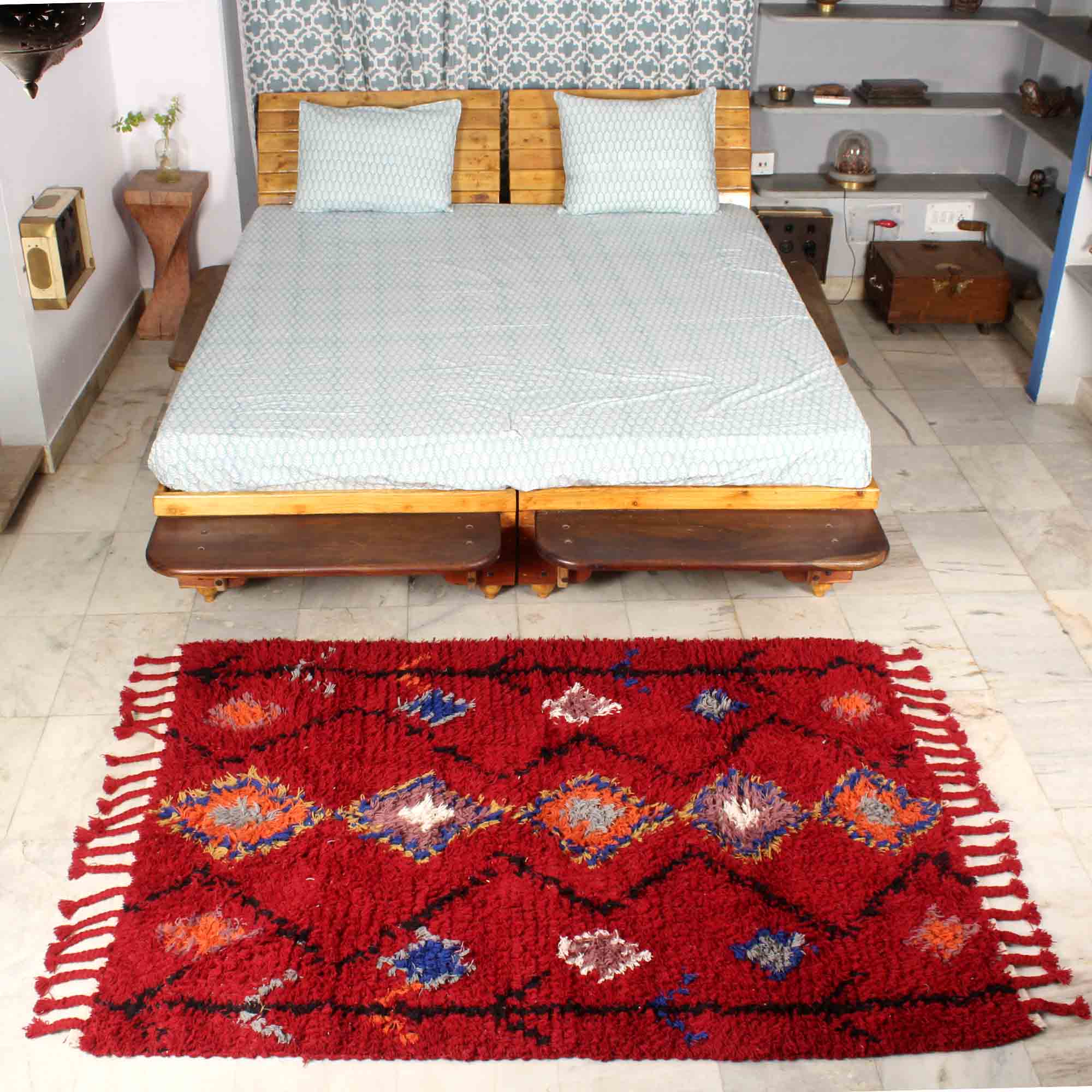 Multi-Color Hand-Woven 100% Pure Wool Rug