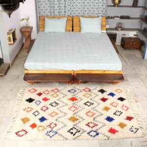 Multi-Color 100% Wool Hand-Woven Rug