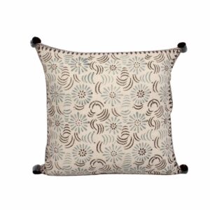 Hand-Made Natural Cotton Blockprint Cushion Case Set