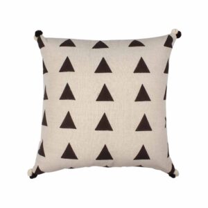 White Geometric Hand-Made  Cotton Cushion Covers With Tassels