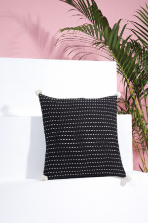 Premium Black 100% Cotton Cushion Covers (Set of 2)