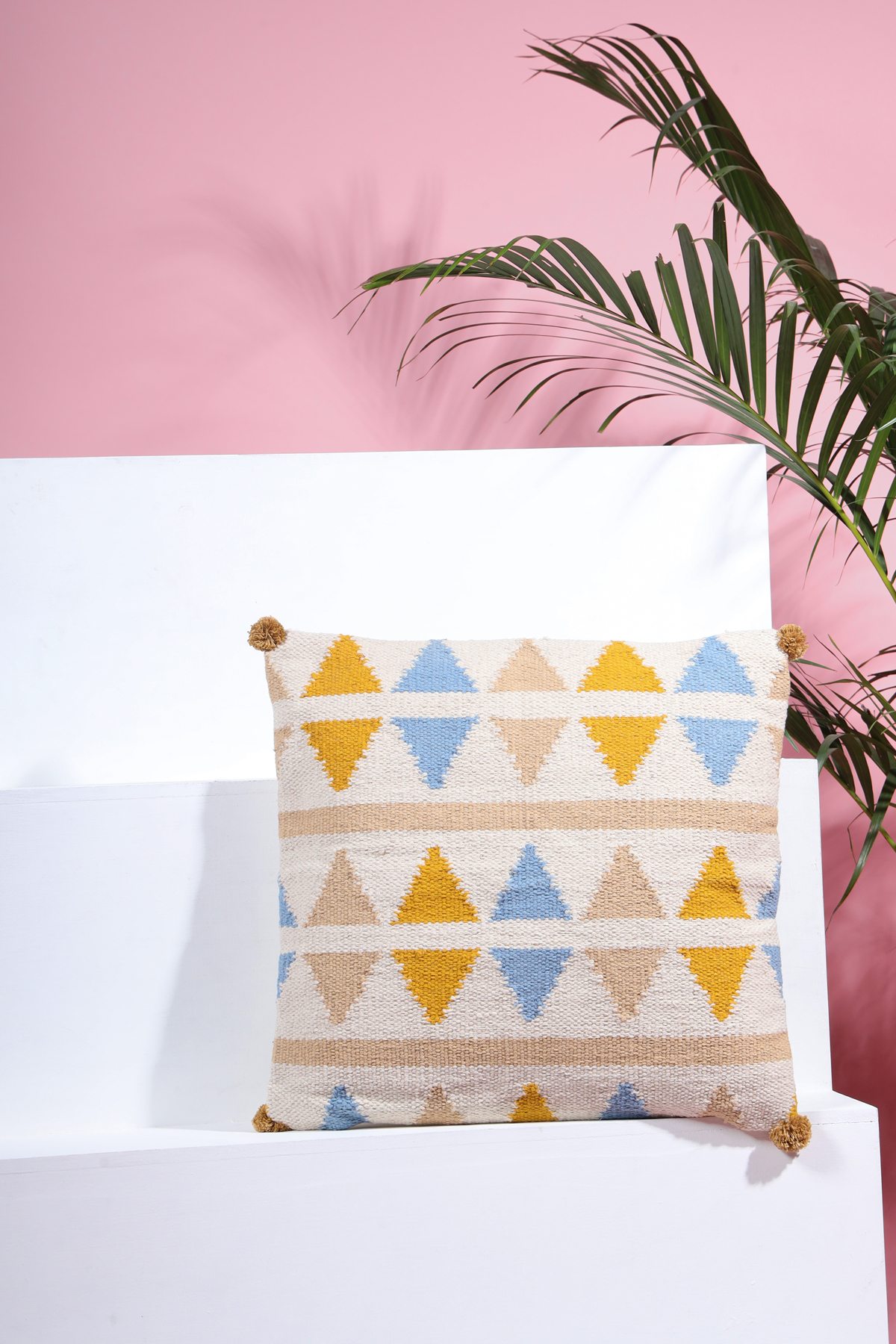 Hand-Made Cotton Multicolor Cushion Cover