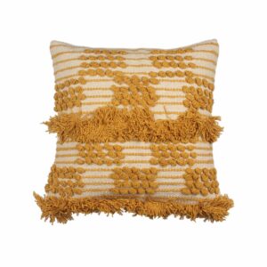 Hand-Made Cotton Mustard Cushion Cover