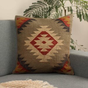 The Sage & Rust Diamond Kilim Cushion Cover