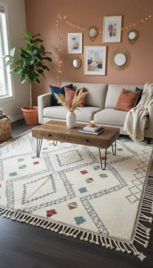 Hand-Woven Soft Wool Morocco Rug