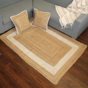 Hand-Woven Designer Jute Rug