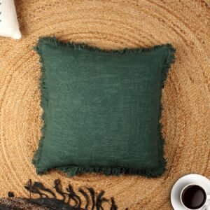 Bottle Green Hand-Made Pure Cotton Cushion Cover