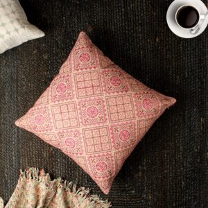 Pink Hand-Made  Cotton Cushion Cover