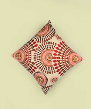 Coral & Terracotta Fan Throw Pillow Cover