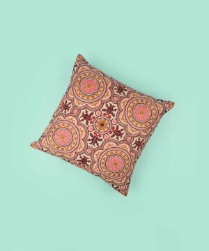 Pink Mandala Print Cotton Cushion Cover