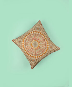 Multi-Color Embroidered Cotton Cushion Cover