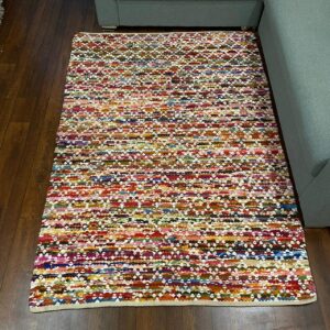 Multi-Color Woven 100% Cotton Floor Rug