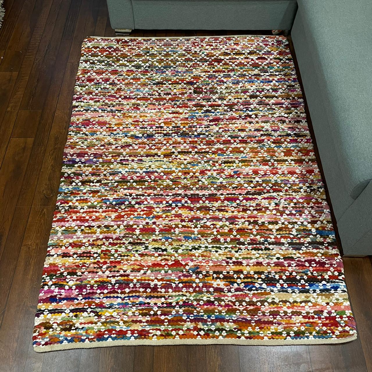 Multi-Color Woven 100% Cotton Floor Rug