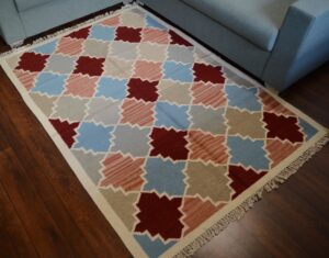 Multi-Color Hand-Woven Wool Jute Rug
