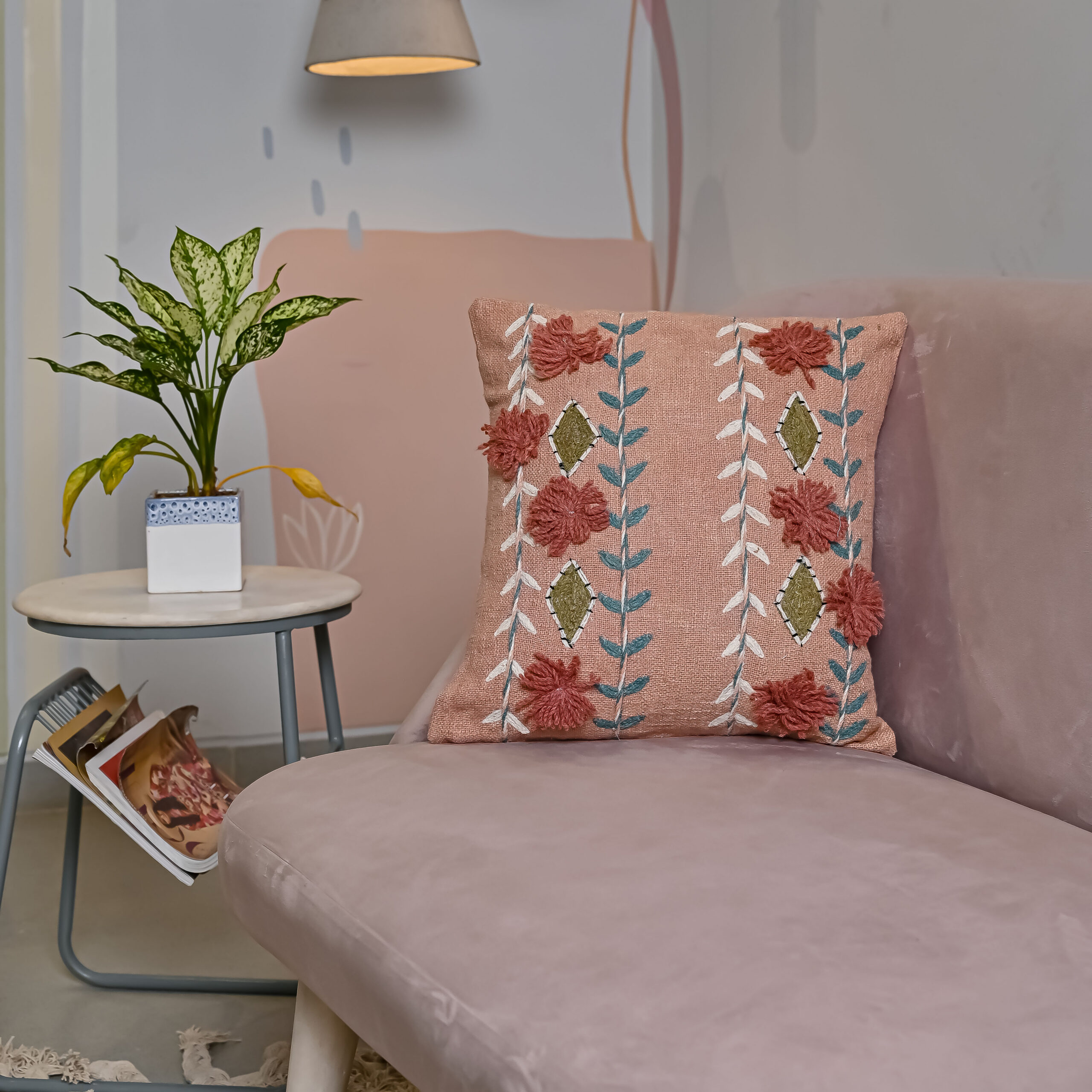Boho Hand-Woven Pure Cotton Cushion Cover