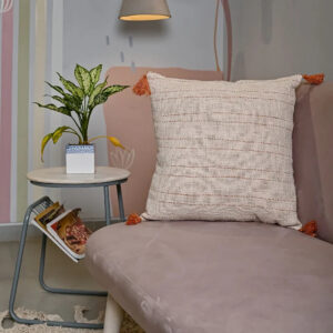 Handloom Pure Cotton Hand-Woven Cushion Cover