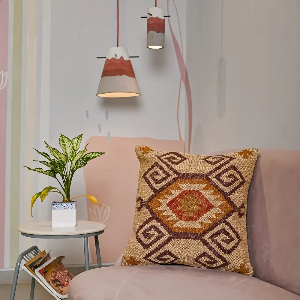 Boho Style Hand-Woven Jute Cushion Cover