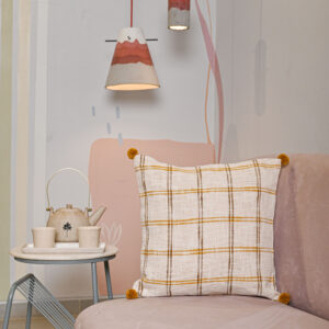 Pure Cotton Handloom Woven Pompom Cushion Cover