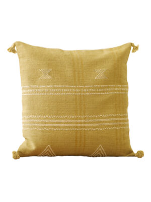 Cotton Yellow Colour Embroidered Cushion Covers