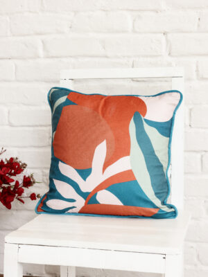 Velvet Floral Design Printed Cushion Cover