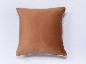 Peach Solid Print Velvet Cushion Cover