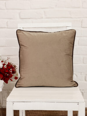 Grey Solid Print Velvet Cushion Cover