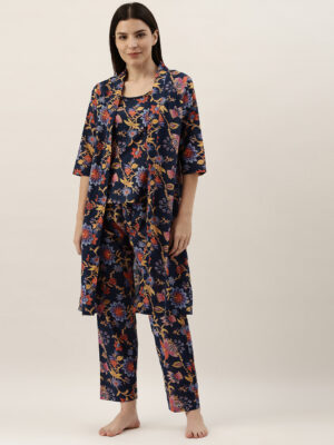 Maroon Color Round Neck Straight Printed Pure Cotton Kurta Set For Women