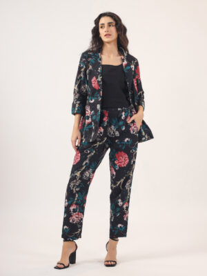 Pink Floral V-Neck Gotta Patti Pure Cotton Kurta Set For Women