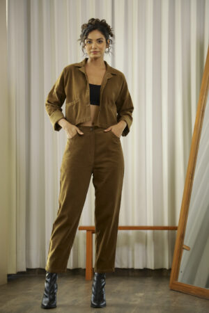 Olive Casual NA Cotton Blend Night Suit For Women