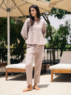 White Floral Print Kurta Set For Women