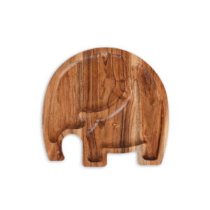 Acacia Wood Elephant-Shaped Serving Tray